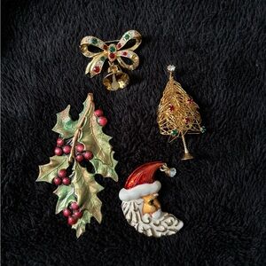 4 Christmas Brooches